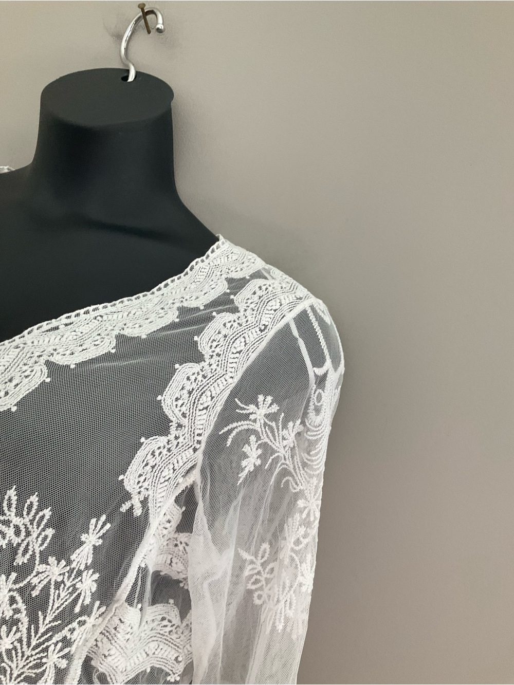 Rabbit Rabbit Rabbit White Embroidered Mesh Cardigan. - Picture 8 of 10